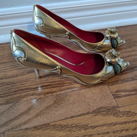 Gold Dolce & Gabbana Kitten Heels - Picture 2 of 6